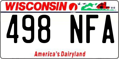 WI license plate 498NFA