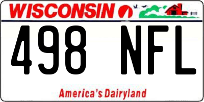 WI license plate 498NFL