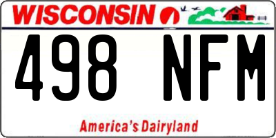 WI license plate 498NFM