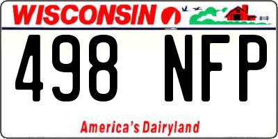 WI license plate 498NFP