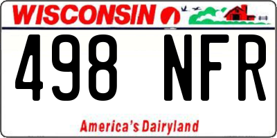WI license plate 498NFR