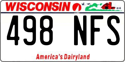 WI license plate 498NFS