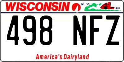WI license plate 498NFZ