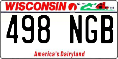 WI license plate 498NGB