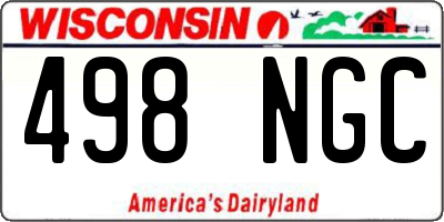 WI license plate 498NGC