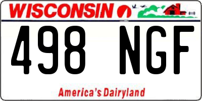 WI license plate 498NGF