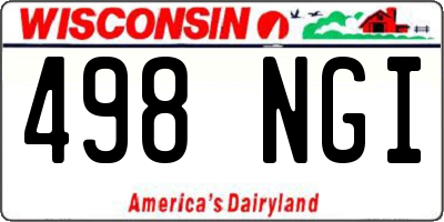 WI license plate 498NGI