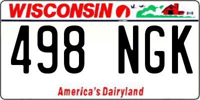 WI license plate 498NGK