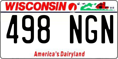 WI license plate 498NGN