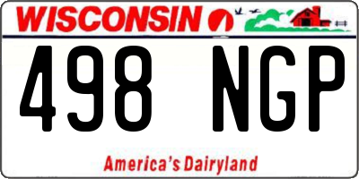 WI license plate 498NGP
