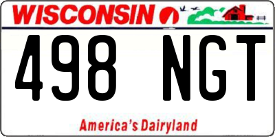 WI license plate 498NGT