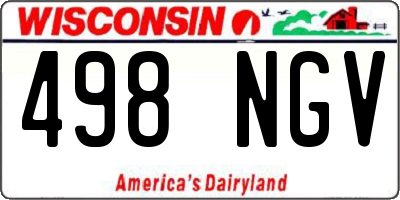 WI license plate 498NGV