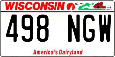 WI license plate 498NGW