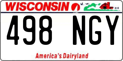 WI license plate 498NGY