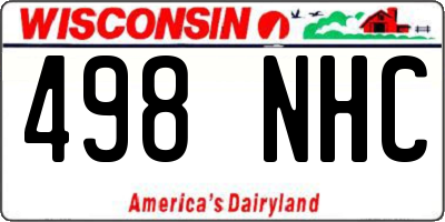 WI license plate 498NHC