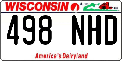 WI license plate 498NHD