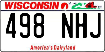 WI license plate 498NHJ