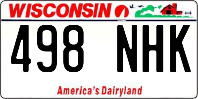 WI license plate 498NHK