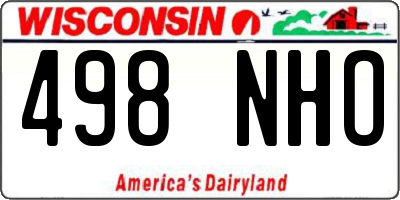 WI license plate 498NHO