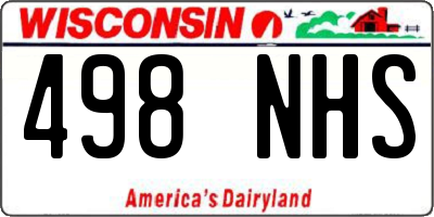 WI license plate 498NHS