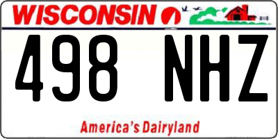 WI license plate 498NHZ