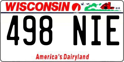 WI license plate 498NIE