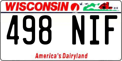 WI license plate 498NIF
