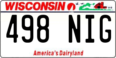 WI license plate 498NIG