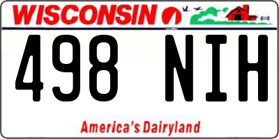 WI license plate 498NIH