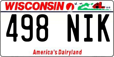 WI license plate 498NIK