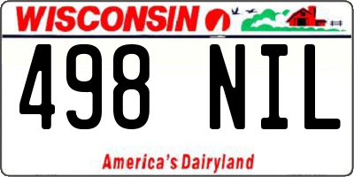 WI license plate 498NIL