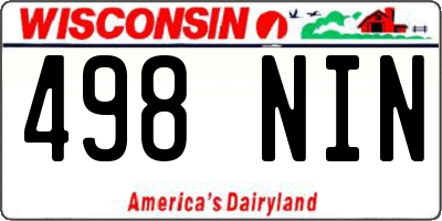 WI license plate 498NIN