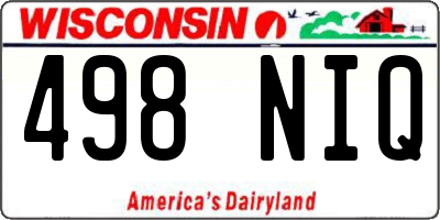 WI license plate 498NIQ