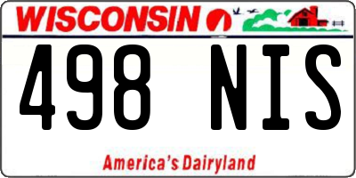 WI license plate 498NIS