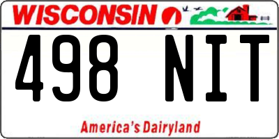 WI license plate 498NIT