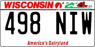 WI license plate 498NIW