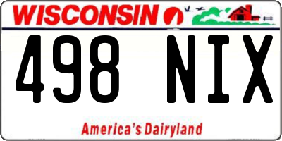 WI license plate 498NIX