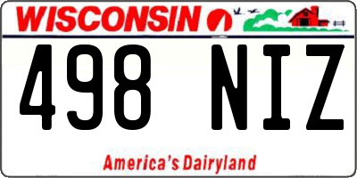 WI license plate 498NIZ