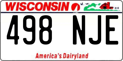 WI license plate 498NJE
