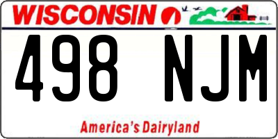 WI license plate 498NJM