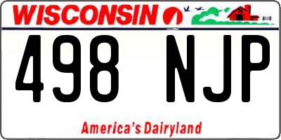 WI license plate 498NJP