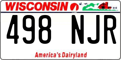 WI license plate 498NJR