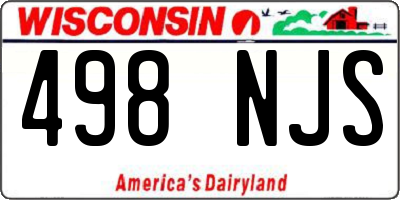 WI license plate 498NJS
