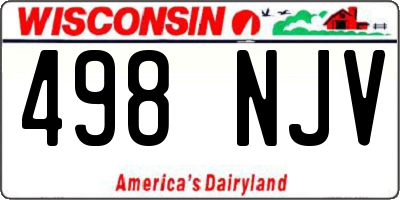 WI license plate 498NJV