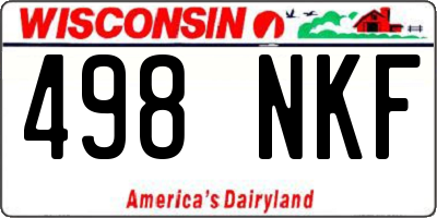 WI license plate 498NKF