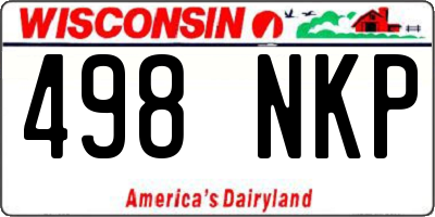 WI license plate 498NKP
