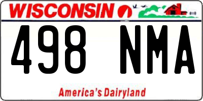 WI license plate 498NMA