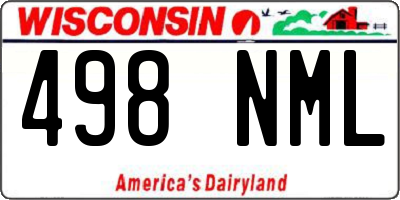 WI license plate 498NML