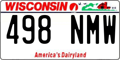 WI license plate 498NMW