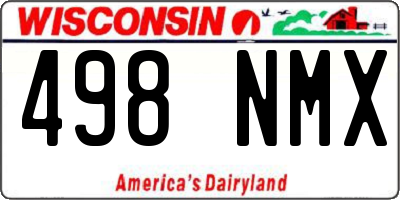 WI license plate 498NMX